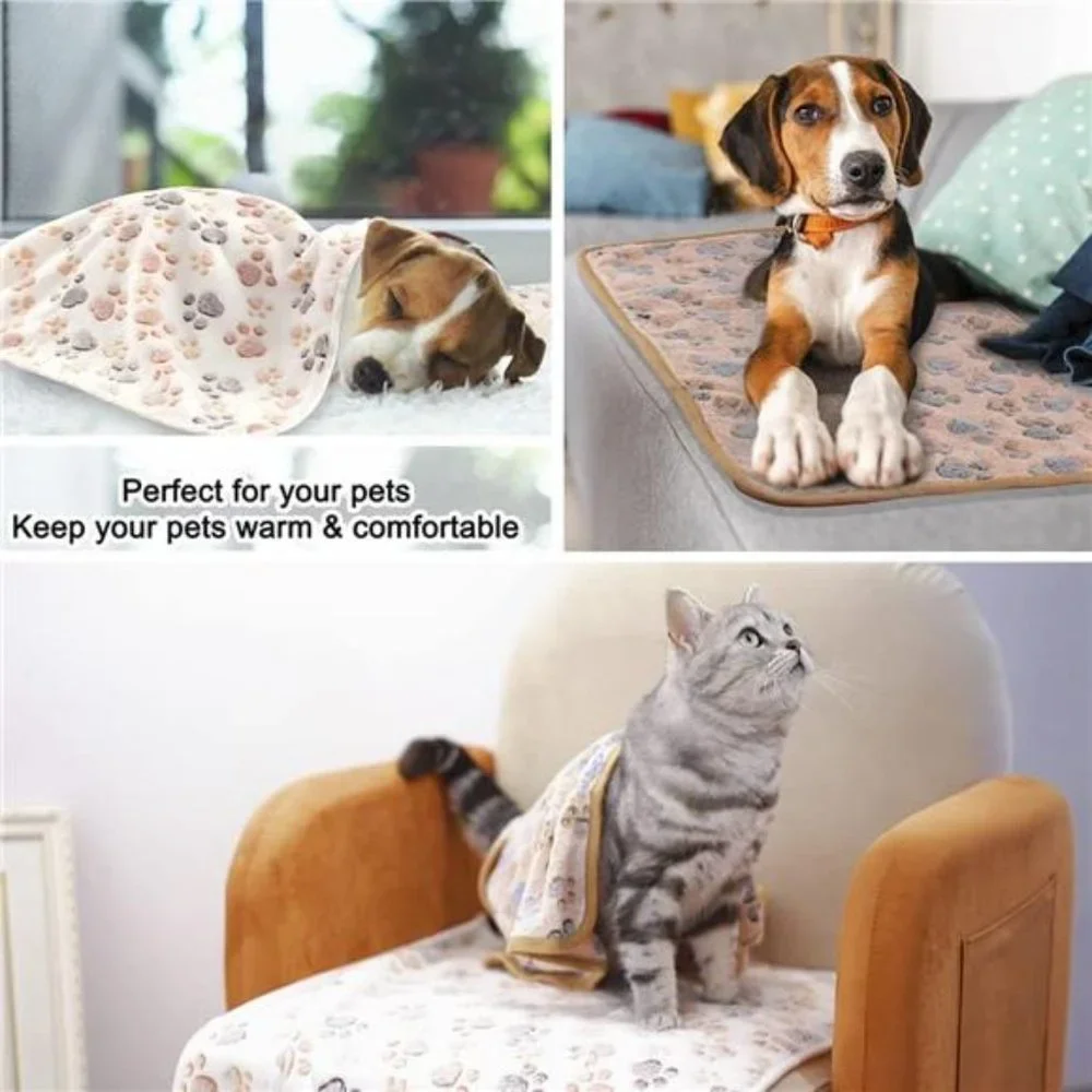 3 Pack Cat and Dog Blanket - Soft & Warm Fleece Flannel Pet Blanket, (Small)
